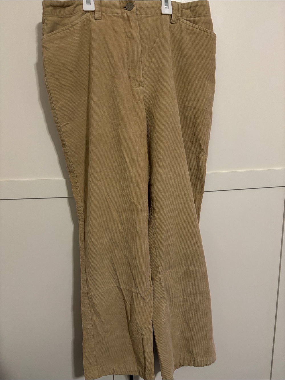 Ralph Lauren Wide-Leg Corduroy Pants in Tan